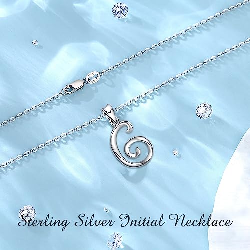 EUDORA Sterling Silver Initial Necklaces for Women, Classic 26 Letter Neckless Gifts for Girls, Sister, Mother Daughter, 18 inch Chain - style: G