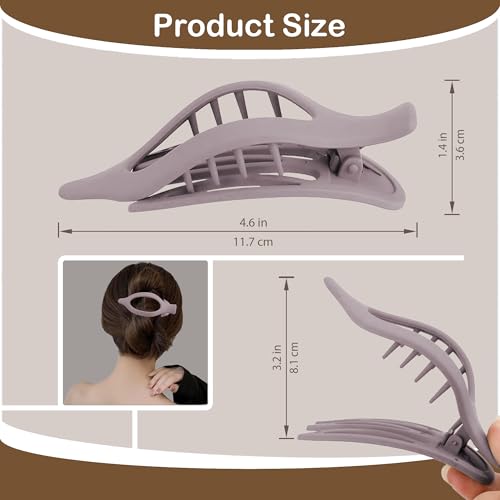 Extra Large Hair Claw Clips for Thick Hair, Big Non-Slip Claw Clips for Women, 6 Pack 4.7" Jelly & Matte Hair Clips for Long Hair (Duckbill-B 6pcs 4.7") - color: Duckbill-B 6pcs 4.7"