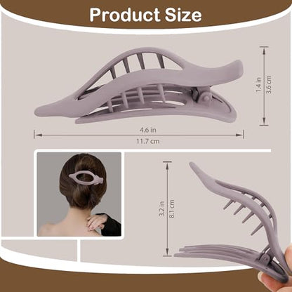 Extra Large Hair Claw Clips for Thick Hair, Big Non-Slip Claw Clips for Women, 6 Pack 4.7" Jelly & Matte Hair Clips for Long Hair (Duckbill-B 6pcs 4.7") - color: Duckbill-B 6pcs 4.7"