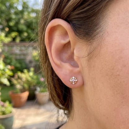 G23 Titanium Gold Filled 16G Cartilage Earring, 6mm 8mm - color: Floret, Silver, size: 6MM
