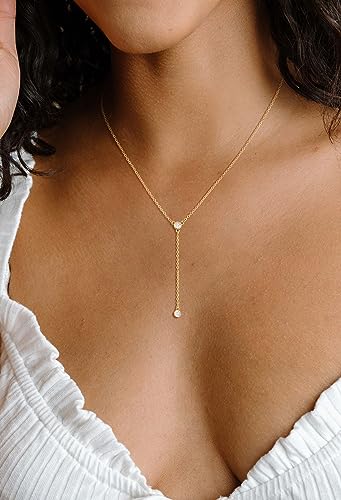 NECOCY Layered Gold Necklaces for Women Dainty Chokers Necklace Silmple Stackable Cubic Zirconia Necklace Non Tarnish Vacation Jewelry Trendy Gifts for Women - style: layered cz bar
