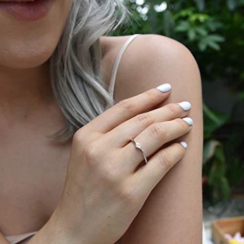 LEMON GRASS Sterling Silver Evil Eye Dainty Ring - color: 18K Yellow Gold Plating
