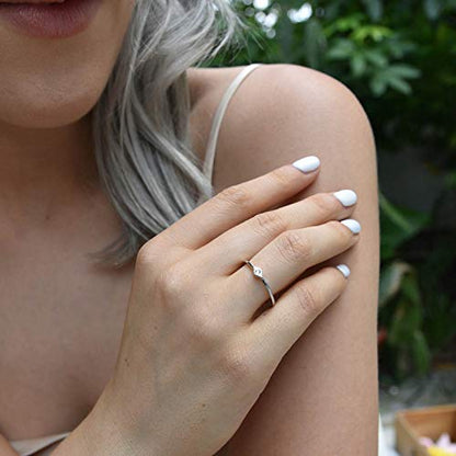 LEMON GRASS Sterling Silver Evil Eye Dainty Ring - color: 18K Yellow Gold Plating