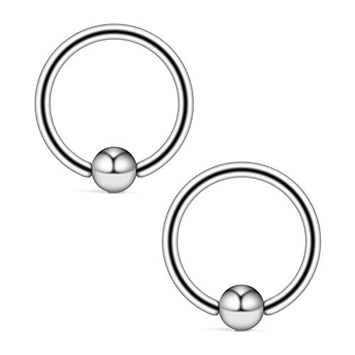 8PCS Assorted Colors Stainless Steel Body Jewelry Ball Eyebrow Ear Navel Belly Lip Piercing Bar Ring 16G 8mm - style: Captive Bead Nose Rings