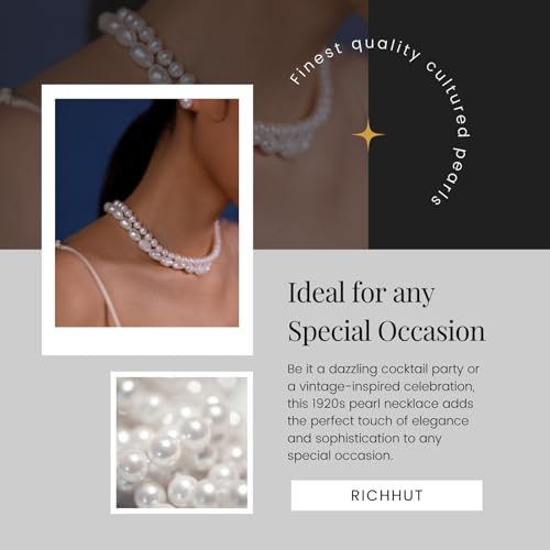 Women's Long Pearl Necklace - Natural Cultured Pearls - Luxurious 8mm Strand Pearls - 1920s Timeless Elegance - Great for Wives, Girlfriends, Sisters, and Besties - Length 60In/71In - color: Royal Violet, size: 60In