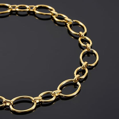 UMAOKANG 2 Meters Stainless Steel Oval Chain on Spool Gold Plated Chains for Jewelry Making Men and Women Chain Necklace DIY - color: Oval Gold