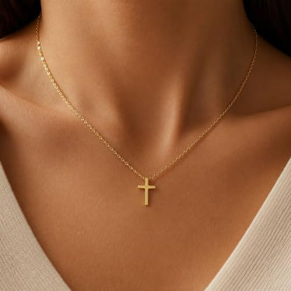 Gold Neklace Stack Dainty Gold Herringbone Necklace for Women Layered Paperclip Chain Necklaces Rhinestone Drop Simple Jewelry Gifts for Women - color: A1:cross