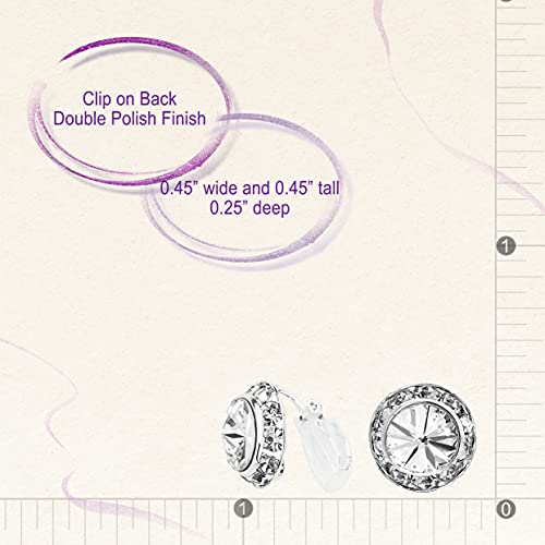 Spinningdaisy Clip On Earrings for Women | Non Pierced Earrings for Wedding - color: Solitare Clear