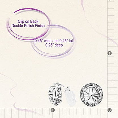 Spinningdaisy Clip On Earrings for Women | Non Pierced Earrings for Wedding - color: Solitare Clear