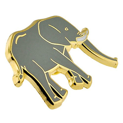 PinMart Wild Animal Enamel Lapel Pin - color: Grey Elephant, size: 5 Pack