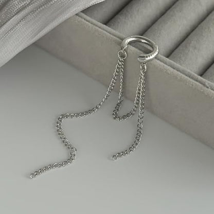 Heart Pearl Hoop Earrings Sliver Long Tassel Chain Huggie Hoop Earrings Pearl Beaded Drop Earring for Women Wedding Jewelry - color: simple