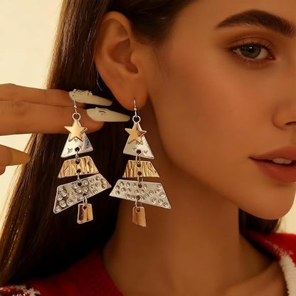 Bow Earrings Red Earrings for Women Dangle Cute Earrings Red Stuff Jewelry Outfits Accessories Gifts for Girls - color: D2:gold christmas tree earrings