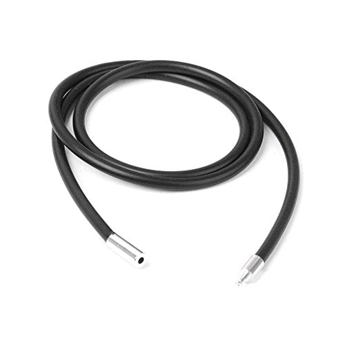 2Pcs Necklace Black Cord Rubber 3 mm 20 Inch Jewelry Supply Bayonet Clasp.
