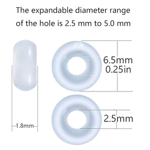 Clip Stopper Charms Sterling Silver Rondelle Spacer Bead Charm Stopper Charm for Pandora Charm Bracelets - color: Silicone Spacer ( 50 pcs )