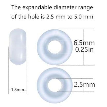 Clip Stopper Charms Sterling Silver Rondelle Spacer Bead Charm Stopper Charm for Pandora Charm Bracelets - color: Silicone Spacer ( 50 pcs )