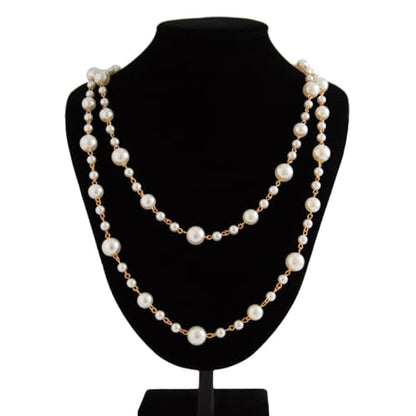 Long Necklaces for Women Pearl Necklaces for Women Long Chain Necklace Dainty Layered Pearl Necklace Statement Sweater Strand Chain Jewelry - color: Gold pearl