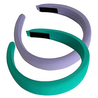 Healeved 2pcs Wide Padded Headbands for Women Lightweight Fabric Hair Accessories Soft for Everyday Use Parties and Travel