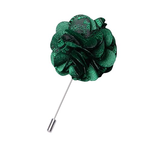 JEMYGINS Mens Paisley Bow Tie and Lapel Pin Necktie Pocket Square and Tie Clip with Sets for Business Casual 4PCS - color: Green