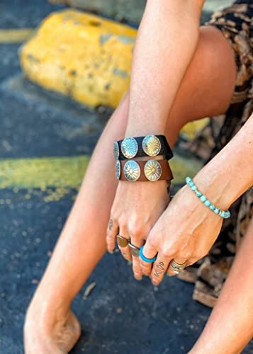 POTESSA Healing Stone Beaded Bracelets for Women Semi-Precious Gemstones Bracelets Pearl Beaded Bracelet Adjustable Strand Bracelets 6MM - color: Turquoise