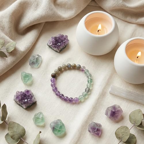 Bivei Protection Crystal Healing Bracelet | 8MM Strength Bracelet Spiritual Stretch Beaded Jewelry for Women Men Gift - color: Healing Prayers, size: Medium 6.8-7.3 inch