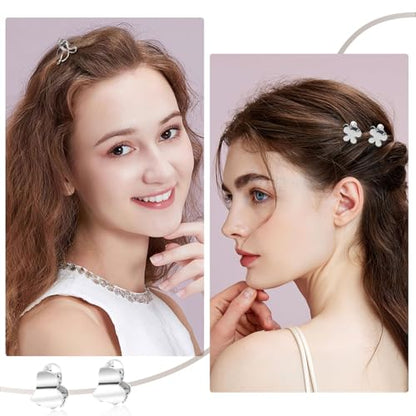 CWJCYTNSN 16PCS Small Metal Hair Claw Clips, Silver Mini Hair Clips for Thin Thick Hair, Cute Tiny Hair Clips, Little Flower Hair Jaw Clamps, Nonslip Bangs Pins Hair Accessories for Women Girls - color: Silver