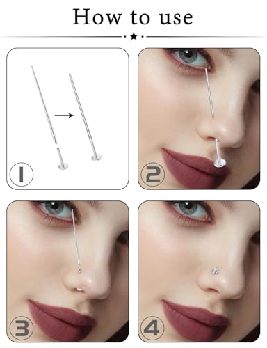 Prjndjw 18G 20G 16G Push in Threadless Nose Rings Stud Earrings Hypoallergenic Flat Back Surgical Stainless Steel Cubic Zircon Helix/Cartilage/Tragus/Lobe Earrings Lip Labret Snake Bite Jewelry - color: 20g 6mm Push In Flat Back Stud Piercing jewelry