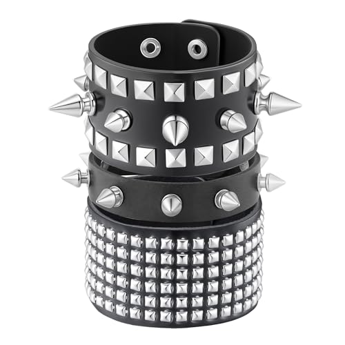 Mens Bracelet Braided Leather Punk Rock Cuff Bracelets Wrap Bracelet for Men Women Black - color: G