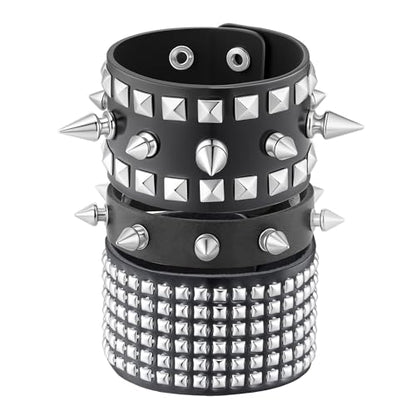 Mens Bracelet Braided Leather Punk Rock Cuff Bracelets Wrap Bracelet for Men Women Black - color: G