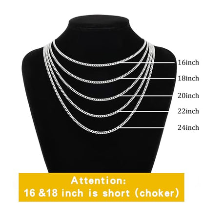 sovesi 3.5/5mm Cuban Link Chain Necklace for Men, Silver Tone/Black/14K Gold Plated Stainless Steel Necklace Chain, Mens Chain 16-28 Inch Jewelry Gift - size: 26 inches, style: Silver 3.5mm