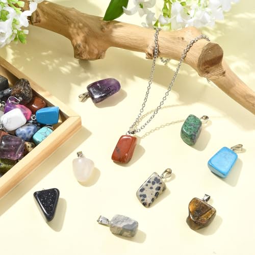 DanLingJewelry 50pcs Natural Random Reiki Nugget Gemstone Charms Irregular Healing Crystal Chakra Stone Pendants for Jewelry Making - color: 50pcs - Irregular Ⅱ