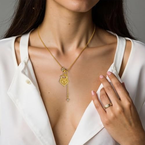 Irregular Heart Necklace for Women Y2k Pink Zircon Pearl Diamond Women's Fashion Pendant Hot Fashion Pink Jewelry for Women - color: Style27