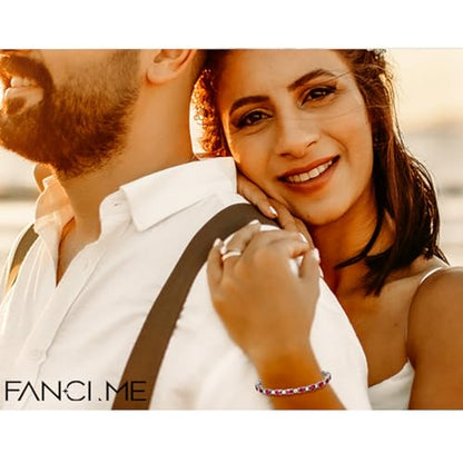FANCIME Glamour Radiance Sterling Silver Birthstone Tennis Bracelets 7" | Charm Fine Jewelry Birthday Gifts for Women - color: Ruby