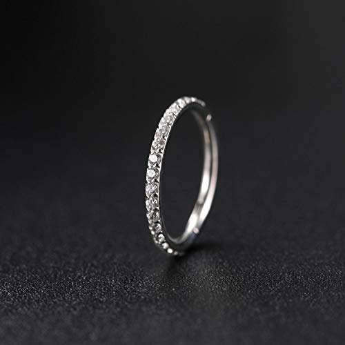 GAGABODY Surgical Steel Hypoallergenic Nose Ring Earring CZ Hoop for Unisex | Hinged Seamless Clasp,Used in Nostril,Septum,Lip,Eyebrow,Nipple and All Ear Piercings.22G to 12G,Inner Diameter 5mm to 14mm - color: Style1:Silver+Clear CZ, size: 18G-13mm