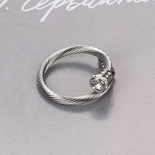 Dorriss Ring for Women Adjustable Cable Nail Rings Open Stackable Jewelry - color: A-Silver
