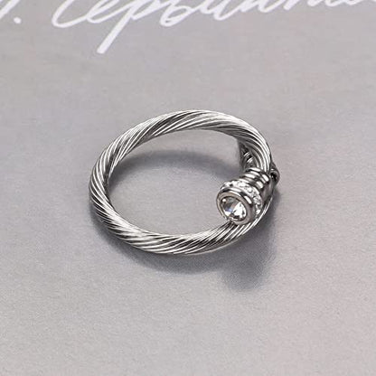 Dorriss Ring for Women Adjustable Cable Nail Rings Open Stackable Jewelry - color: A-Silver
