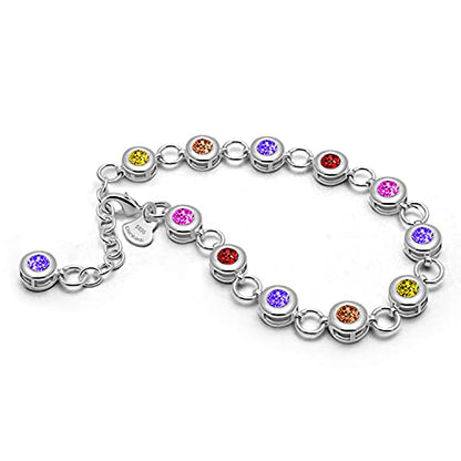 Dankadi Classic Tennis Bracelet 925 Sterling Silve For Women Elegant Cubic Zirconia Crystals Bangle 8 Inch Adjustable Charm Jewelry Gift