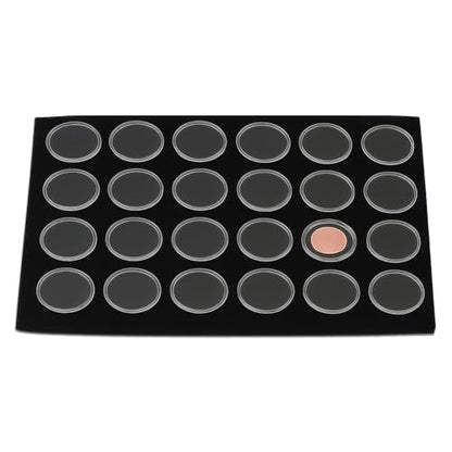 2-Pack 24-Jars Velvet Foam Padding Jewelry Container Inserts - Tray/Case Liners - Large Gem, Beads, Collectibles Storage Box (Black) by The Display Guys - color: Black, size: Jars - 24