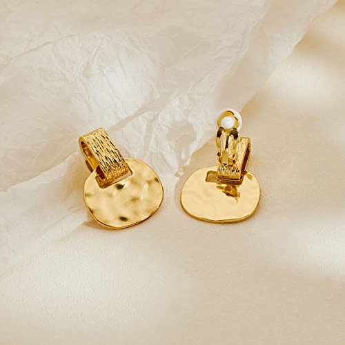 MUYAN Gold Clip On Drop Earrings for Women Non Piercing Dangle Earrings Fashion Jewelry - color: C Clip Gold