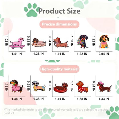 4/6/9/10/12/16/20PCS Cute Enamel Pins Bulk Set, Art Aesthetic Lapel Brooches, Humorous Quote Pins for Backpacks Jackets Hats Bags, Novelty Cool Badges for Women, Men, Teens, Kids - style: 10pcs Dachshund