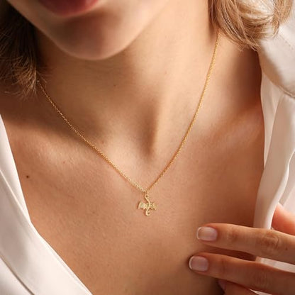 HANLI 14K Gold Plated Necklaces for Women - Dainty Butterfly, Star of David, Moon and Star, Sun, Lotus, Infinity, Hummingbird, Bee,Boots,Chill,Sunflower Pendant Designs - Elegant Jewelry for Women - color: Dragon-necklace