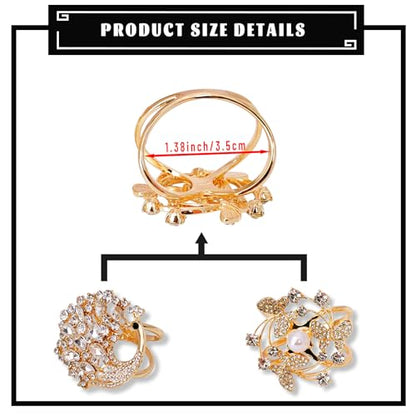 3pcs Fashion Scarf Ring Clip 3 Rings Silk Scarves Clip For Women Shawl Clip Buckle Gold Smooth Scarf Brooches Buckle - color: Scarf Clip G-2pcs