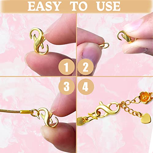 Dailyacc S925 Double Opening Lobster Clasp Sterling Silver and Gold Necklace Bracelet Extender Clasps and Closures for DIY Jewelry - color: Gold 3Pcs, size: 15.5mm × 7.5mm