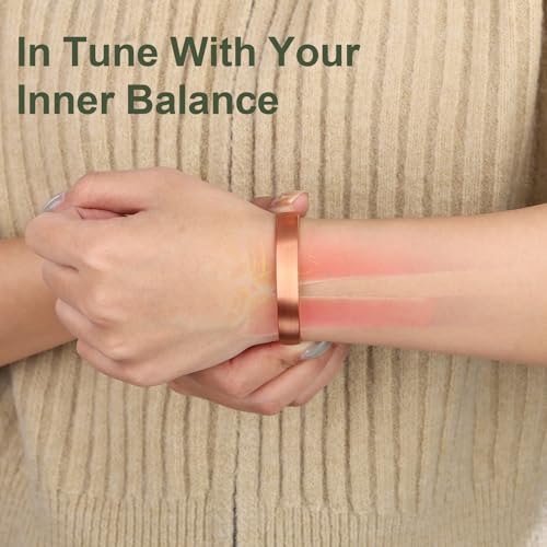 Pure Copper Bracelet and Ring Set – Copper Bracelet for Men & Women – 100% Solid, Raw & Uncoated Handmade Hammered Tibetan Cuff Bangle - color: copper076