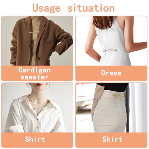 2-Piece Belt & Shirt Clip Vintage Skirt Clip for Cardigans, Sweaters, Shawls, Clothes, and Pants Tight Clips