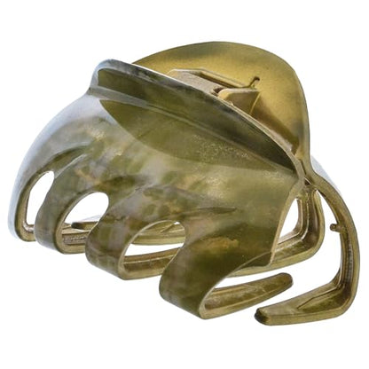 Camila Paris CP3628 French Octopus Hair Clip, 2.5" Small Claw Clips for Thick Hair, Girl Octopus Claw Clip for Women, Strong No-Slip Grip, Wide Jaw Clips for Women, Made in France - color: Green 2.5"