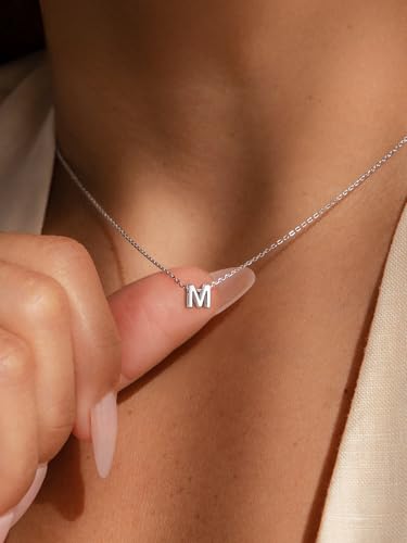 ChicSilver 925 Sterling Silver Initial Necklace for Women Dainty Letter Jewelry Personalized Gift - style: 19.S