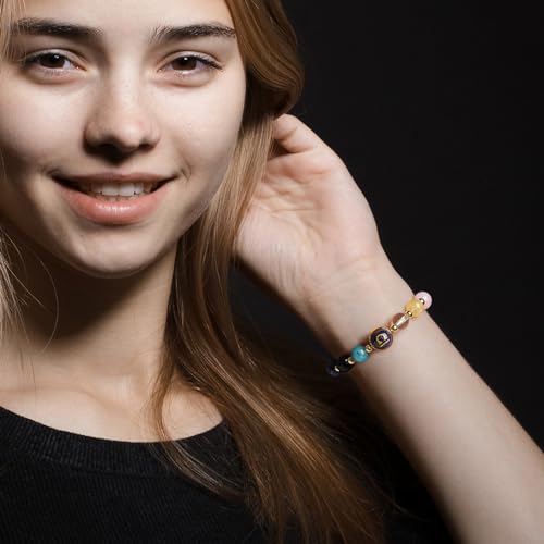 Zodiac Bracelets for Women 12 Constellations Healing Crystal Stone Beads Bracelet Birthday Zodiac Gifts Horoscope Spiritual Bracelet - color: Libra