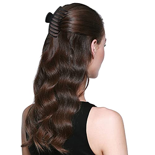 2 Pack Big Hair Claw Clips Nonslip Large Claw Clip for Women and Girls Hair,Strong Hold Grips Hair Accessories 4 Inch (Black) - color: Black