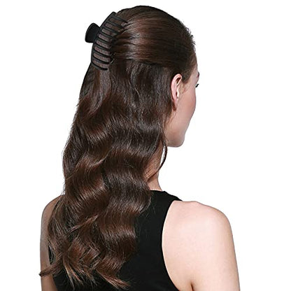2 Pack Big Hair Claw Clips Nonslip Large Claw Clip for Women and Girls Hair,Strong Hold Grips Hair Accessories 4 Inch (Black) - color: Black