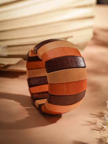 MINACHI Boho Chunky Colorful Wooden Bead Stretch Bracelet, Handmade Bohemian Statement Jewelry For Women - style: Bracelet RAC.002
